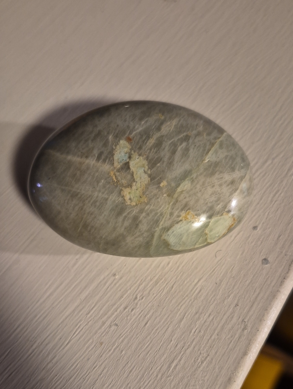Polished Green Garnierite Palm Stone